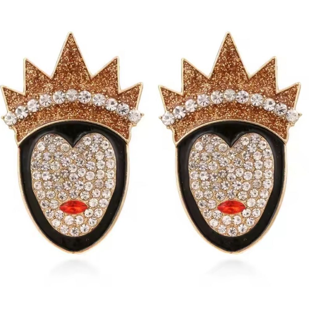 New!  EVIL QUEEN SNOW WHITE Halloween Disney rhinestone earrings • NWOT
